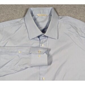 Suitsupply‎ Men Shirt 45 17 3/4 Long Sleeve Light Blue Dress Shirt Cotton Work